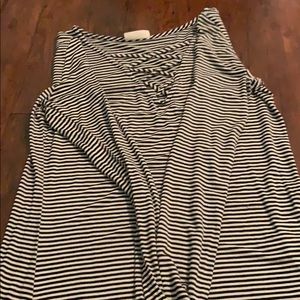 Black and white striped tee
